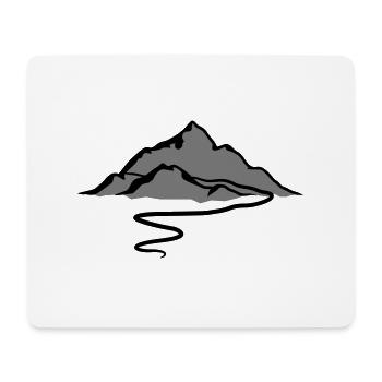 Schöne Berge Alpen Wanderweg - Mousepad (Querformat) - Weiß - Vorne
