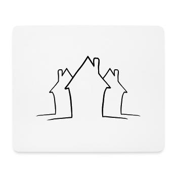 Linien Nachbarschafts Häuser - Mousepad (Querformat) - Weiß - Vorne