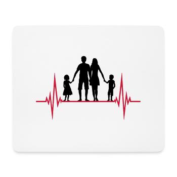 frequency family heartbeat pulse fathers day 2 children - Mouse Pad (horizontal) - white - Front