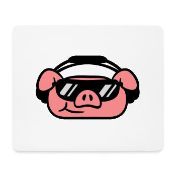 Party pork cool sunglasses - Mouse Pad (horizontal) - white - Front