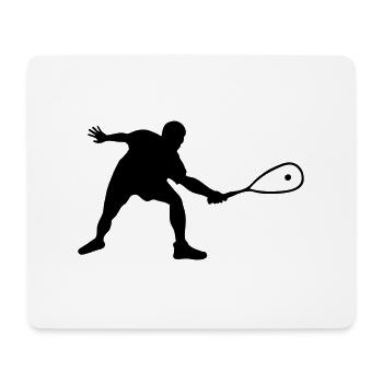 squash player vector drawing - Mouse Pad (horizontal) - white - Front
