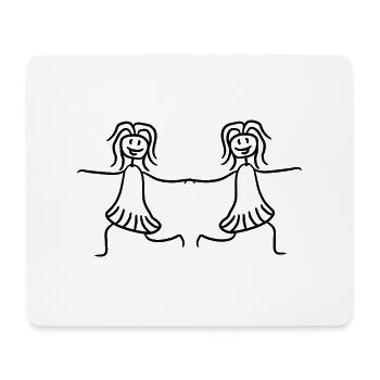 Amis de femmes filles copines danse - Tapis de souris (format paysage) - blanc - Devant