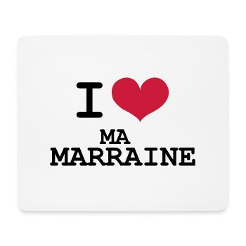 I Love ma Marraine - Tapis de souris (format paysage) - blanc - Devant