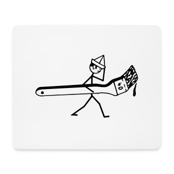 Maler mit Heizungspinsel - Mousepad (Querformat) - Weiß - Vorne