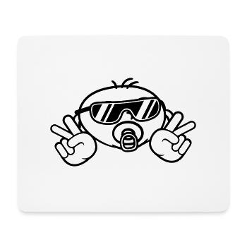 Cool sunglasses peace sign pacifier baby - Mouse Pad (horizontal) - white - Front