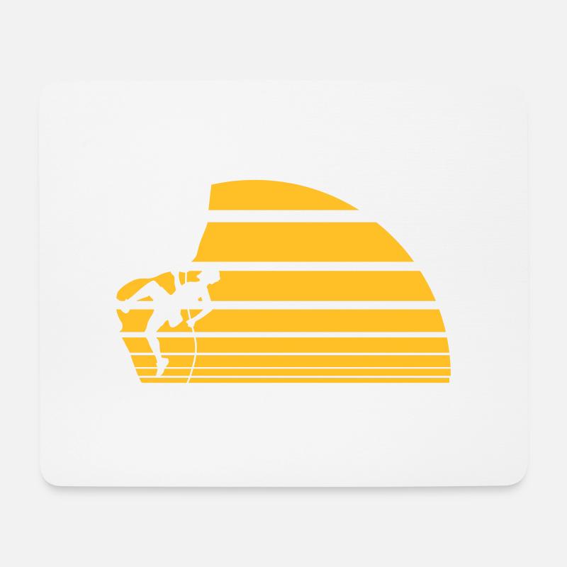 Sonne klippe mond nacht klettern seil linien - Mousepad (Querformat) - Weiß