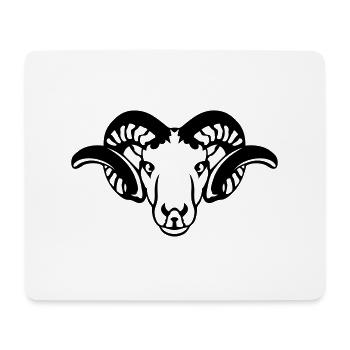 belier corne tete animal 7092 - Tapis de souris (format paysage) - blanc - Devant