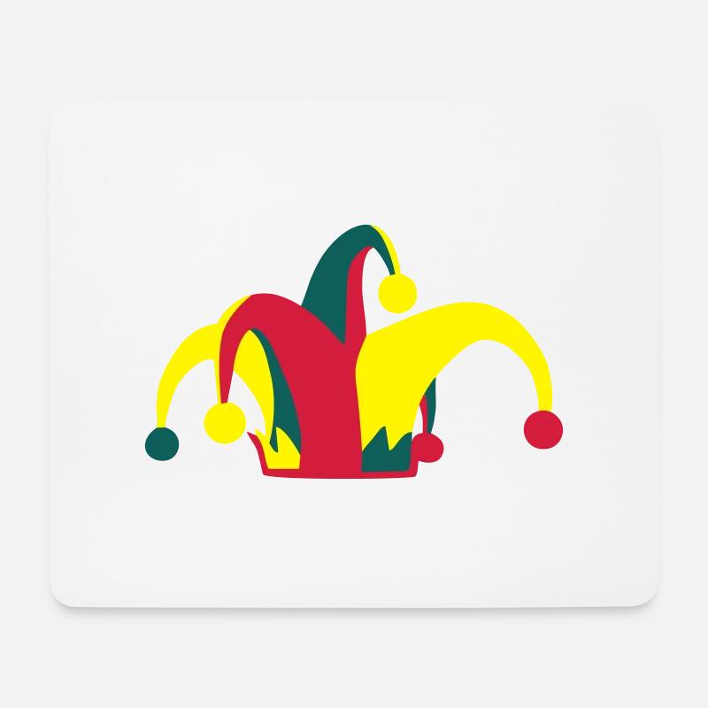 Gauklermütze, Gaukler, Karneval - Mousepad (Querformat) - Weiß