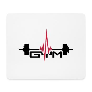 gym texte logo haltérophilie fréquence cardiaque f - Tapis de souris (format paysage) - blanc - Devant