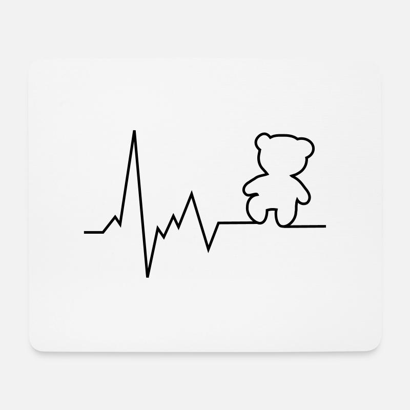 herzschlag teddy bär - Mousepad (Querformat) - Weiß