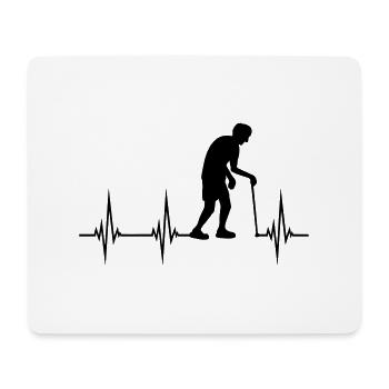 Grandpa heartbeat EKG - Mouse Pad (horizontal) - white - Front