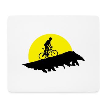 Mountain biking, cycling - Tapis de souris (format paysage) - blanc - Devant