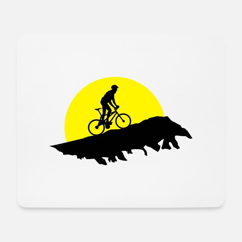 Mountainbiker, Mountainbike, Radfahren - Mousepad (Querformat) - Weiß