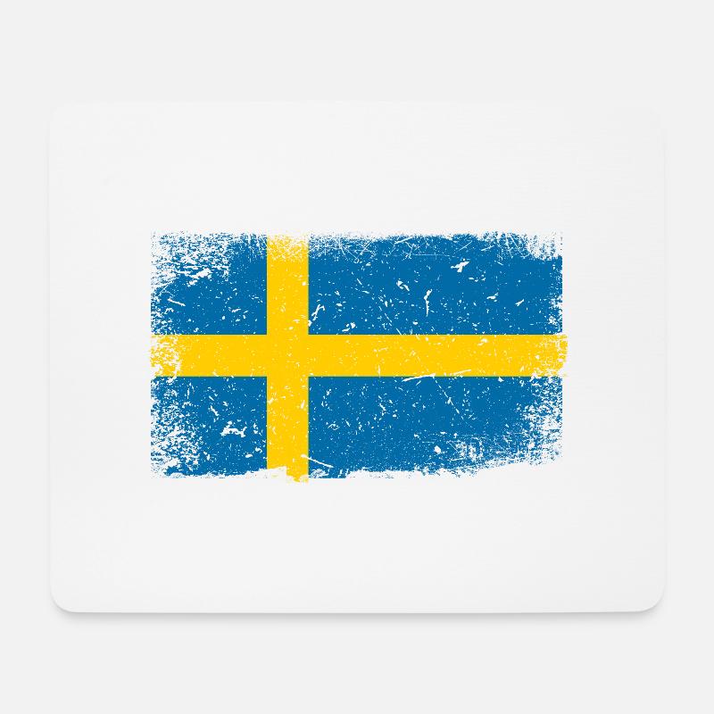 Schweden Flagge - Mousepad (Querformat) - Weiß