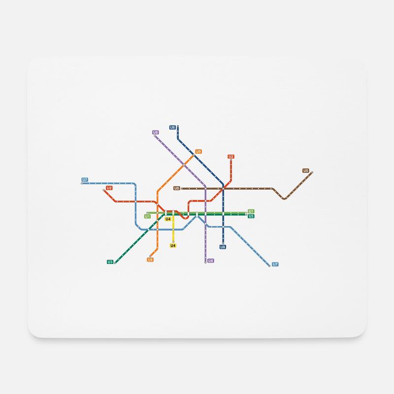 Metro Berlin - Mousepad (Querformat) - Weiß