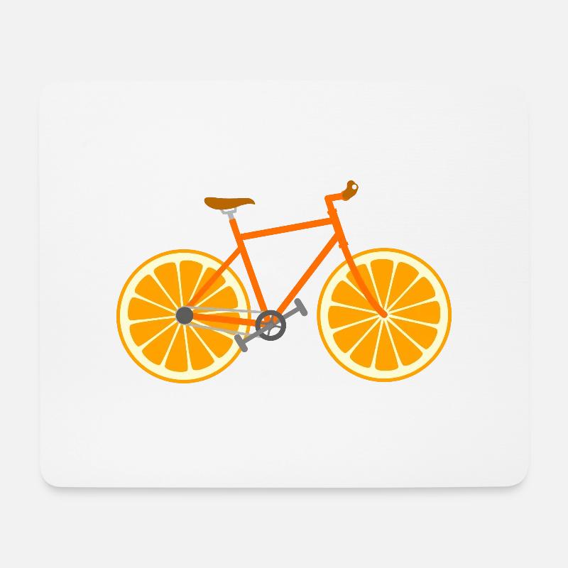 Fahrrad Obst Frucht Orange - Mousepad (Querformat) - Weiß