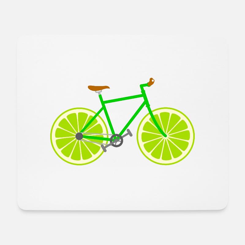 Fahrrad Obst Frucht Limette - Mousepad (Querformat) - Weiß
