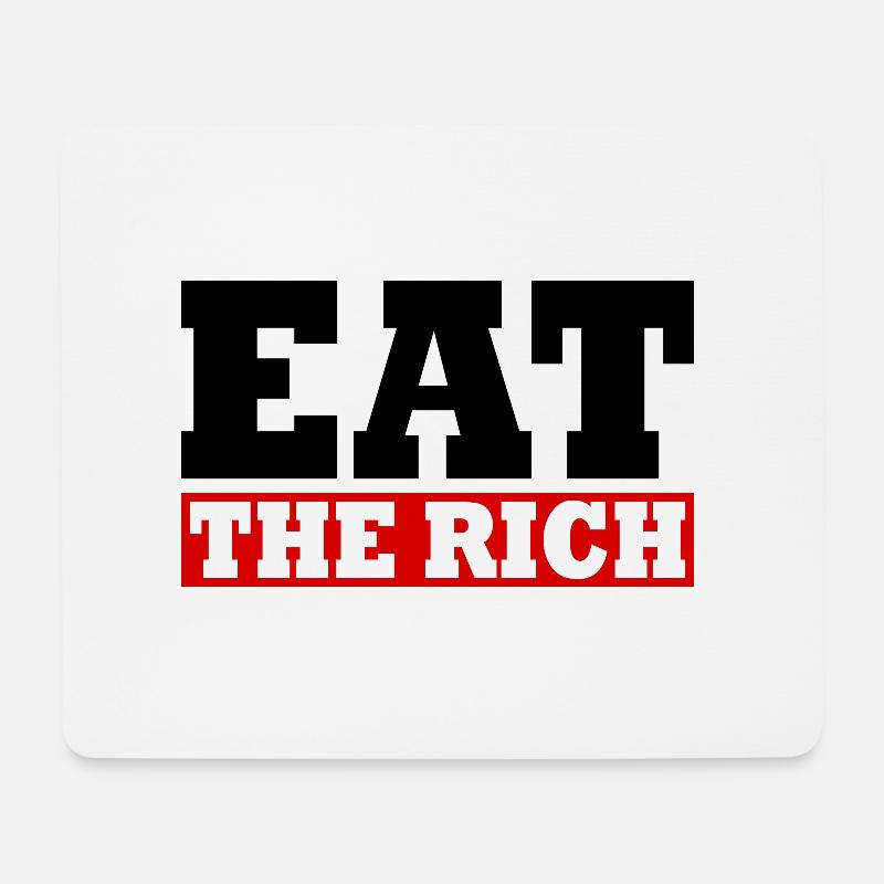 Eat the rich - Mousepad (Querformat) - Weiß