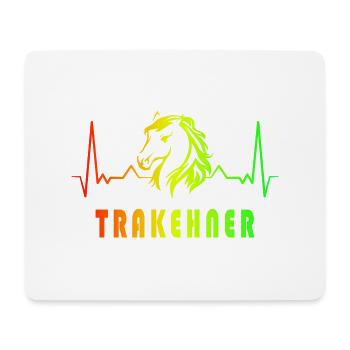 Trakehner Pferde Herzfrequenz Design - Mousepad (Querformat) - Weiß - Vorne