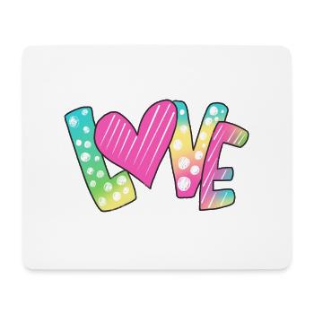 Liebe kunterbunt - Mousepad (Querformat) - Weiß - Vorne