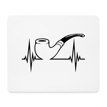 Tabakpfeife Puls Herzschlag - Mousepad (Querformat) - Weiß - Vorne