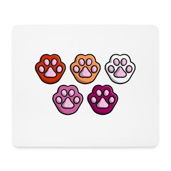 Süße Katze Pfote Lesbisch Queer Flagge Fahne LGBTQ - Mousepad (Querformat) - Weiß - Vorne