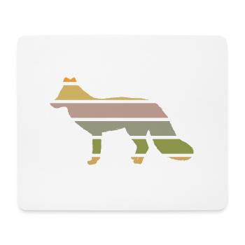 habitants de la forêt renard de la forêt renard-coucher de soleil - Tapis de souris (format paysage) - blanc - Devant