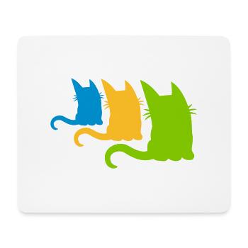 3 colorful little cats - Mouse Pad (horizontal) - white - Front