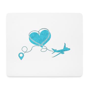 Flugzeug Pilot Fliegen Herz Reiseziel I Geschenk - Mousepad (Querformat) - Weiß - Vorne