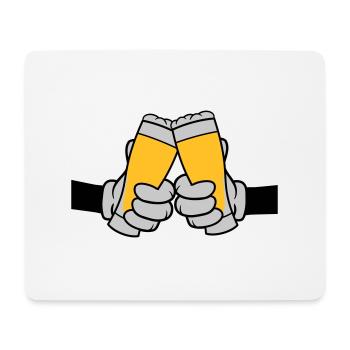 2 Friends Toast Beer Glass - Mouse Pad (horizontal) - white - Front