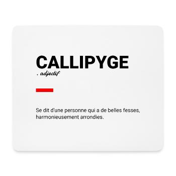 Callipyge définition - Tapis de souris (format paysage) - blanc - Devant