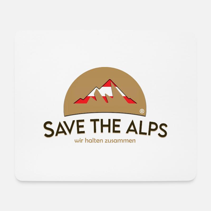 Save The Alps Österreich - Mousepad (Querformat) - Weiß