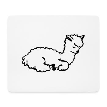 Pyjama lama fatigué Amour l’alpaga vectoriel de lama - Tapis de souris (format paysage) - blanc - Devant