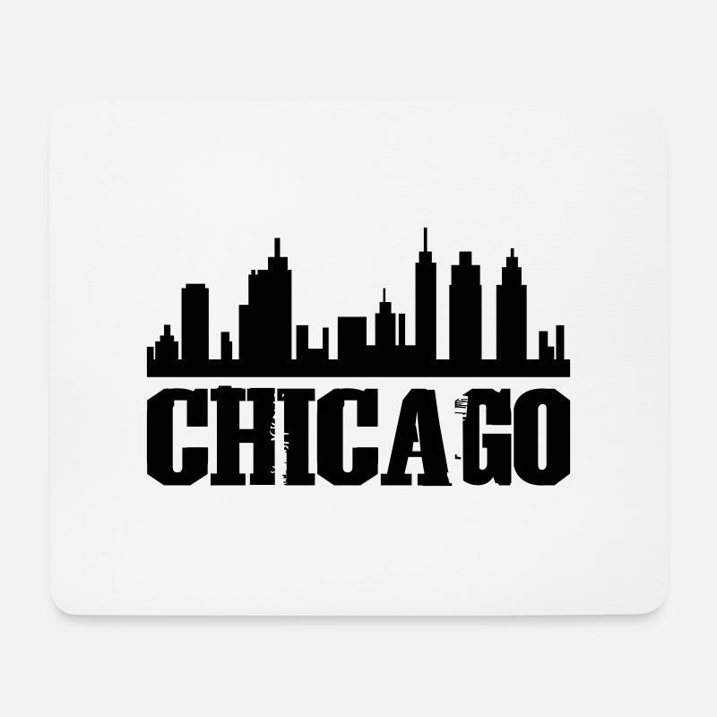 Chicago - Mousepad (Querformat) - Weiß