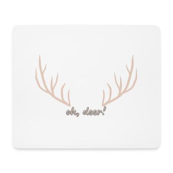 Weihnachts-T-Shirt | "Oh Hirsch" - Mousepad (Querformat) - Weiß - Vorne
