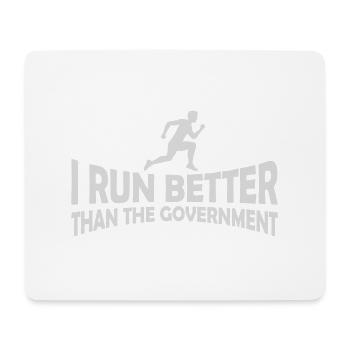 run better than government - Mouse Pad (horizontal) - white - Front