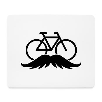 Cyclist with moustache for mamil. Bicycle or racbike. - Mouse Pad (horizontal) - white - Front