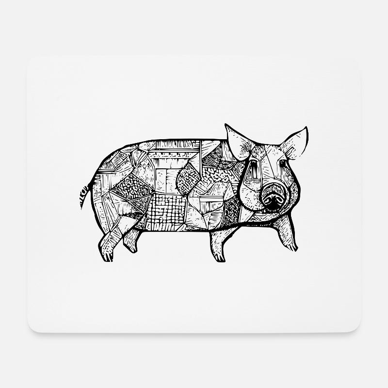 Schwein süß Schweinchen Schweine Tier Tiere 12 - Mousepad (Querformat) - Weiß