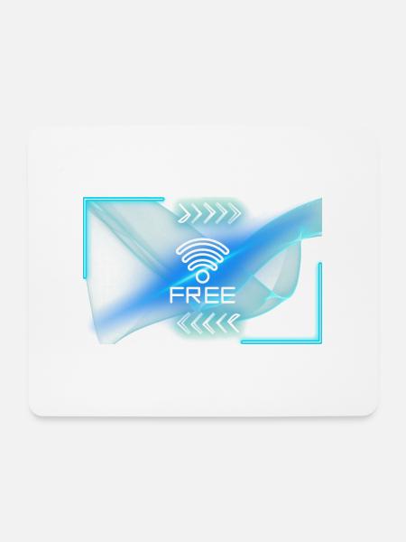 Free Wifi - Mousepad (Querformat) - Weiß
