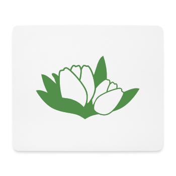 Vert tulipe - Tapis de souris (format paysage) - blanc - Devant