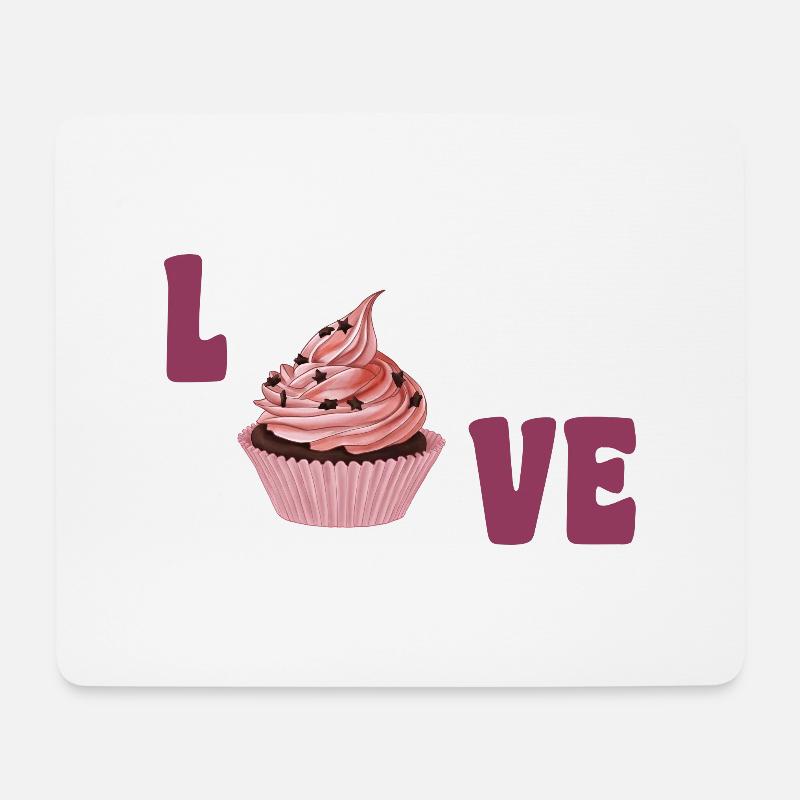 Liebe Cupcake - Mousepad (Querformat) - Weiß