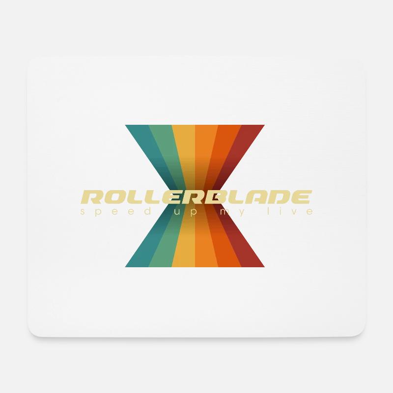 colorful Rollerblade of the 80s - Mousepad (Querformat) - Weiß
