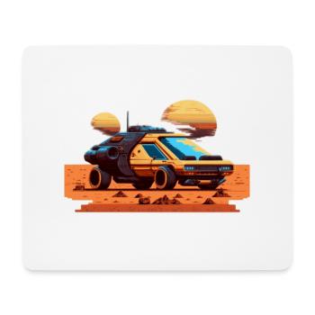 Une voiture futuriste sur une planète extraterrestre - Tapis de souris (format paysage) - blanc - Devant
