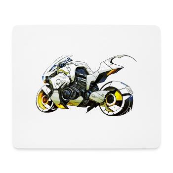 La moto comme machine de course dans le scénario futur - Tapis de souris (format paysage) - blanc - Devant