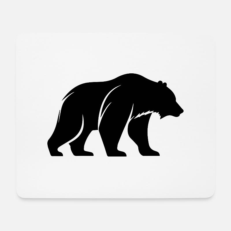 Schwarzbär - Mousepad (Querformat) - Weiß
