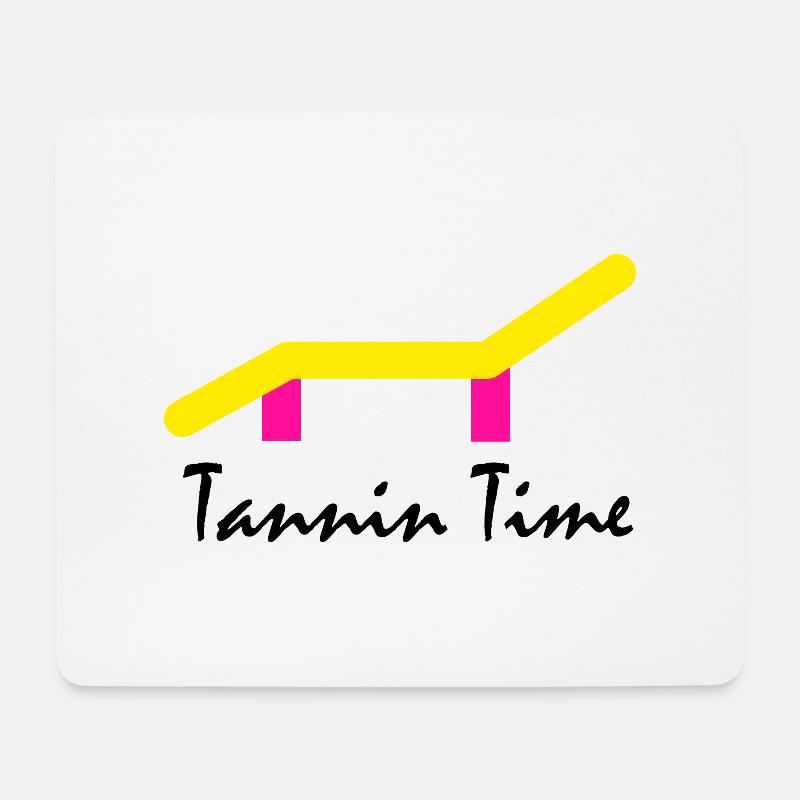 Tanning Time mit Sonnenliege schwarze Schrift - Mousepad (Querformat) - Weiß