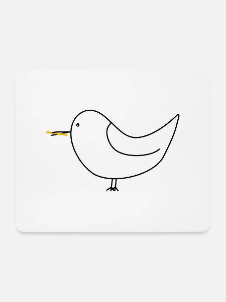 Seagull with fries - Mouse Pad (horizontal) - white