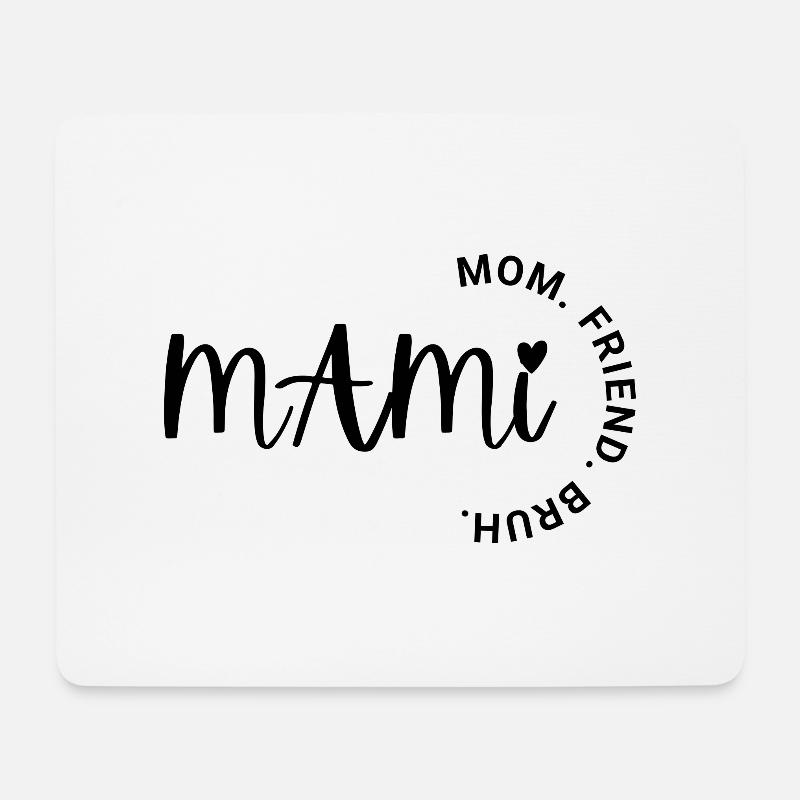 mom friend bruh - Mousepad (Querformat) - Weiß