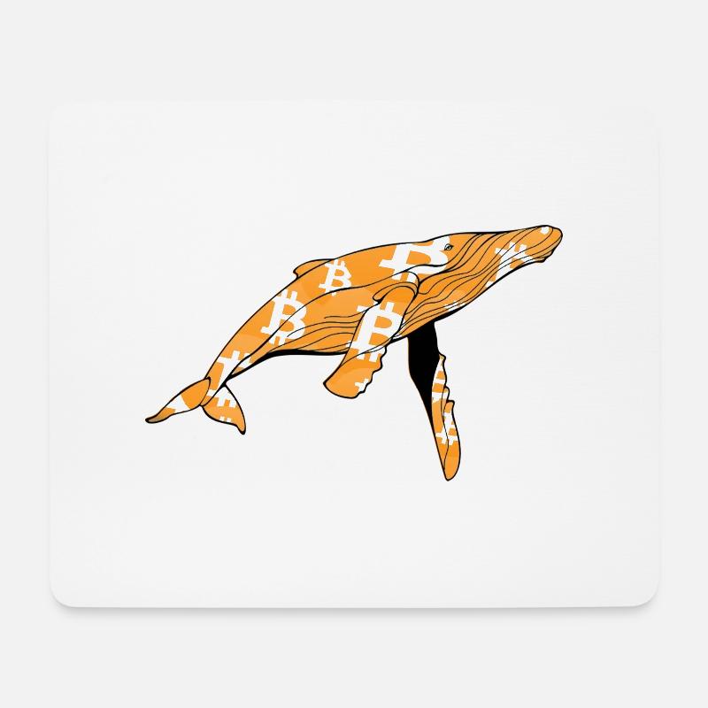 Bitcoin Wal - Mousepad (Querformat) - Weiß