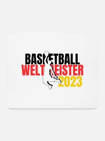 Basketball WM 2023 Fan-Shirt Weltmeister - Mousepad (Querformat) - Weiß